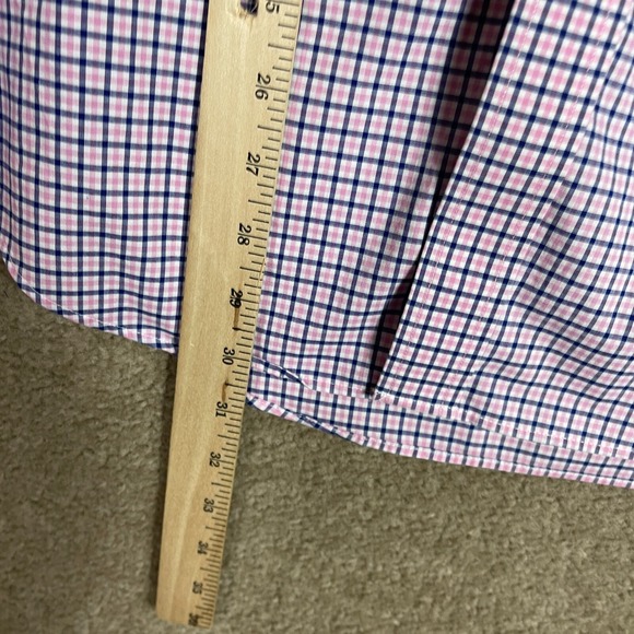 Lauren Ralph Lauren Dress Shirt Mens 16.5 Blue/Pink Classic Fit Checked Non Iron - Picture 6 of 10
